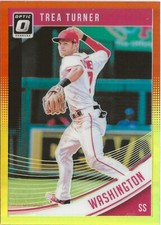 2018 Panini Donruss Optic Trea Turner Red Yellow Prizm SP Philadelphia Phillies
