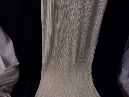 Vestido Mary Mcfadden Couture Neiman Marcus Marfil Arrugado Plisado Cuentas 10 Encantador - Imagen 4 de 10