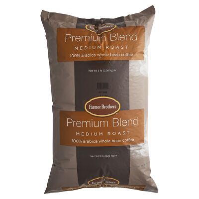 Farmer Brothers 100% Arabica Whole Bean Coffee 5 lb Premium Blend