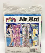 Vtg 90's Brand New Splash Club Pool Inflatable Air Mat Swim 72"x27" Raft Sealed