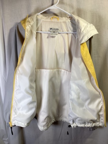 Columbia Yellow/Gray Women’s Medium Full Zip Hooded Nylon Activewear Jacket J3 - Picture 5 of 6