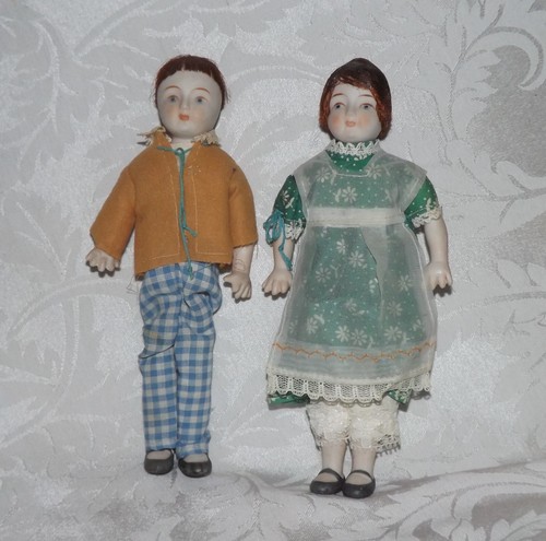 Shackman Japan Bisque Wood Legs Pair of Dolls - Picture 12 of 23