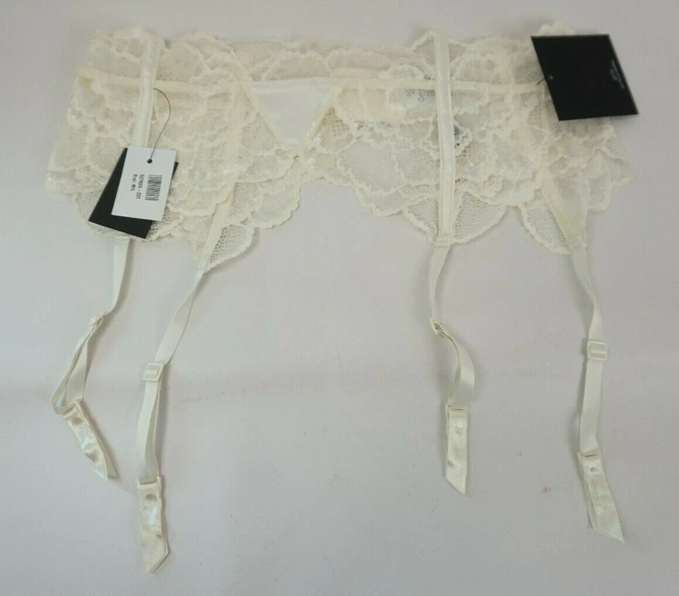 Cinturón Liguero Calvin Klein CK Tirantes Satén Elástico Encaje Marfil Talla M/L Foto 3 de 4