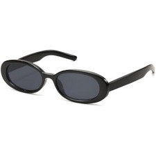 Oval Sunglasses for Women Men Retro Small 90s Style Trendy Sun Glasses Shades