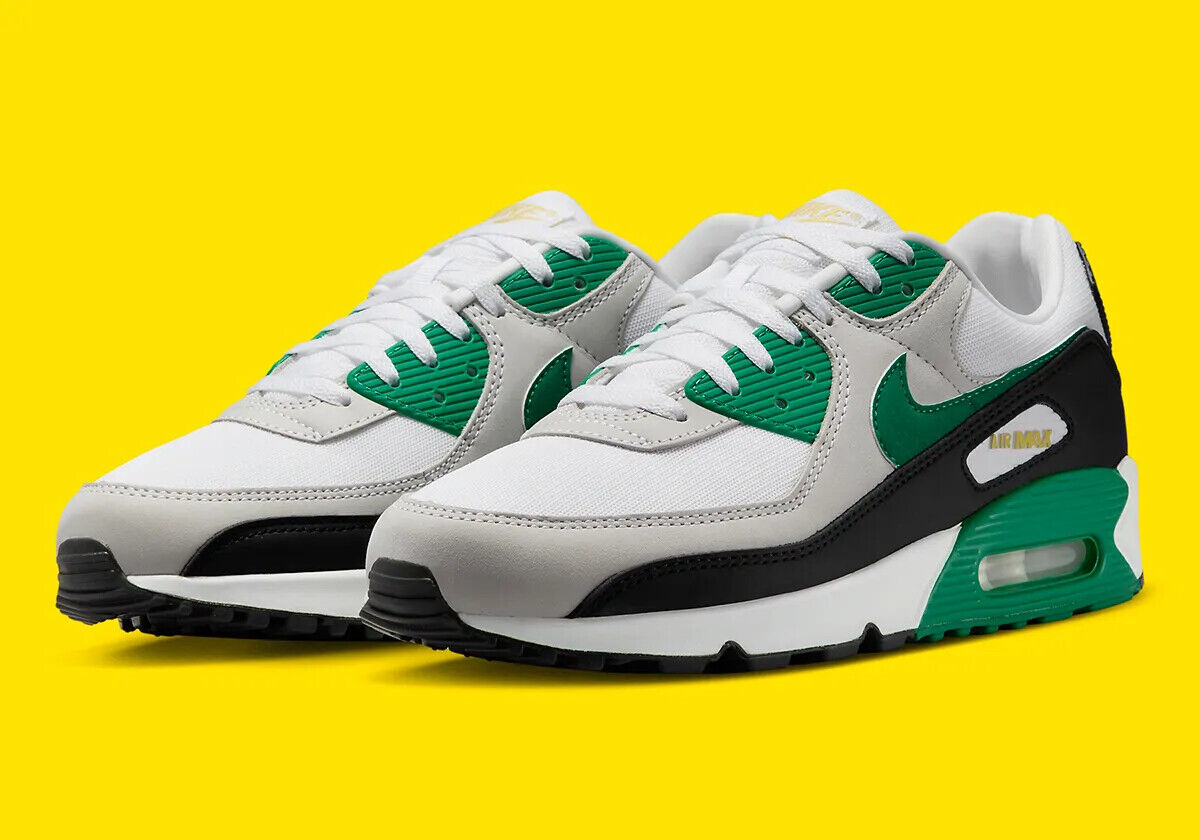 Nike Air Max 90 Shoes White Malachite Black FB9658-102 Men's Nike Air Max 90 Shoes White Malachite Black FB9658-102 Men's