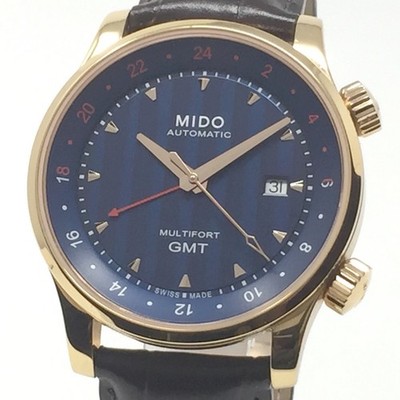 Mido (like new & unworn) Gold Multifort GMT Automatic M005.929.36.041.00