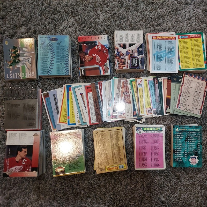 Large 800+ Checklist Baseball Card Lot 1978-2011 Football Basketball HOF vintage