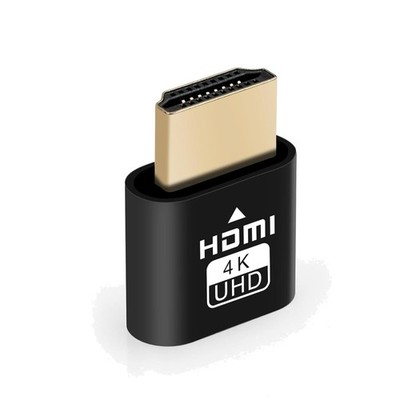 Dummy Plug Headless Ghost Display HDMI Emulator Kompatibel 2K 4K Black 1 Stück
