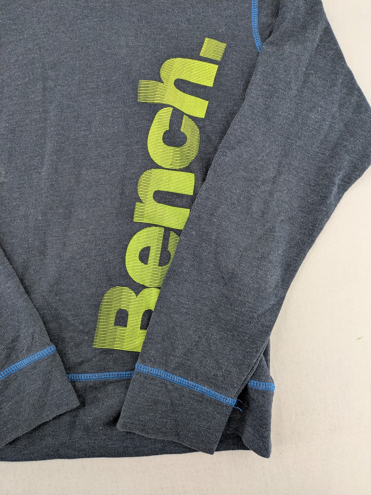 Bench Jungen Hoodie Kapuzenpullover Gr 164 Grau Grün Logo Pullover Sweatshirt image 3