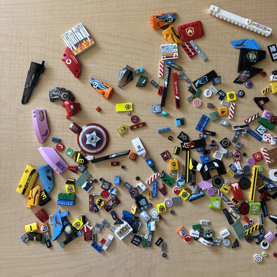 USED LEGO - Bulk Lot - 1 pound of Stickered Printed Decorated Parts Pieces - Image 2 of 4