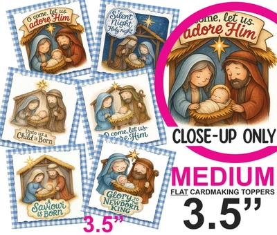 WEDDING WISHES UK Christmas Nativity Hand Made Card Toppers MEDIUM 3.5" Crafts/Tags/Cardmaking