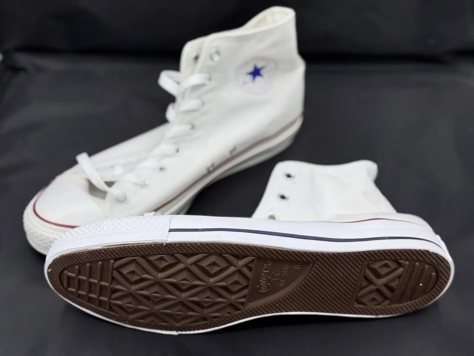 Converse Chuck Taylor All Star Hi White Canvas Trainers UK11.5 EU46 Unisex image 3
