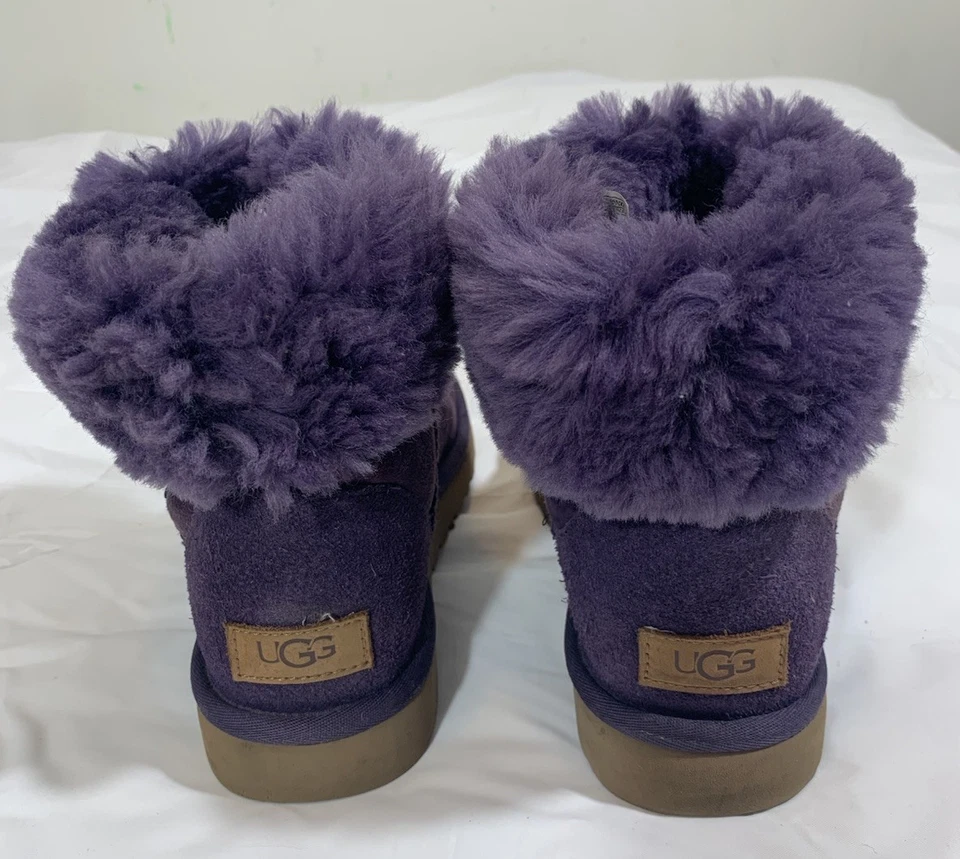 Botas UGG Australia para mujer talla 7 púrpura gamuza piel de oveja clásicas cortas media pantorrilla Foto 4 de 4