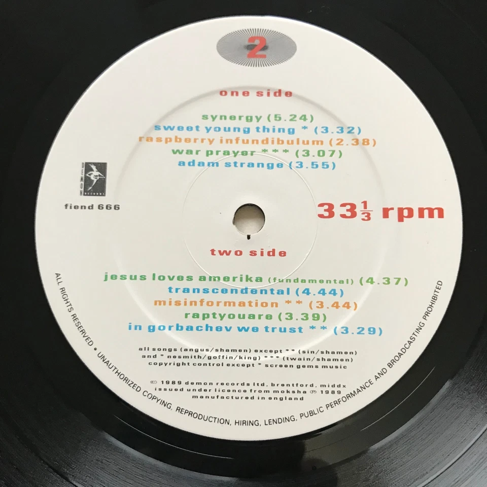 The Shamen - In Gorbachev We Trust - vinyl LP Album 1989 Demon Records fiend 666 - Image 4 of 4