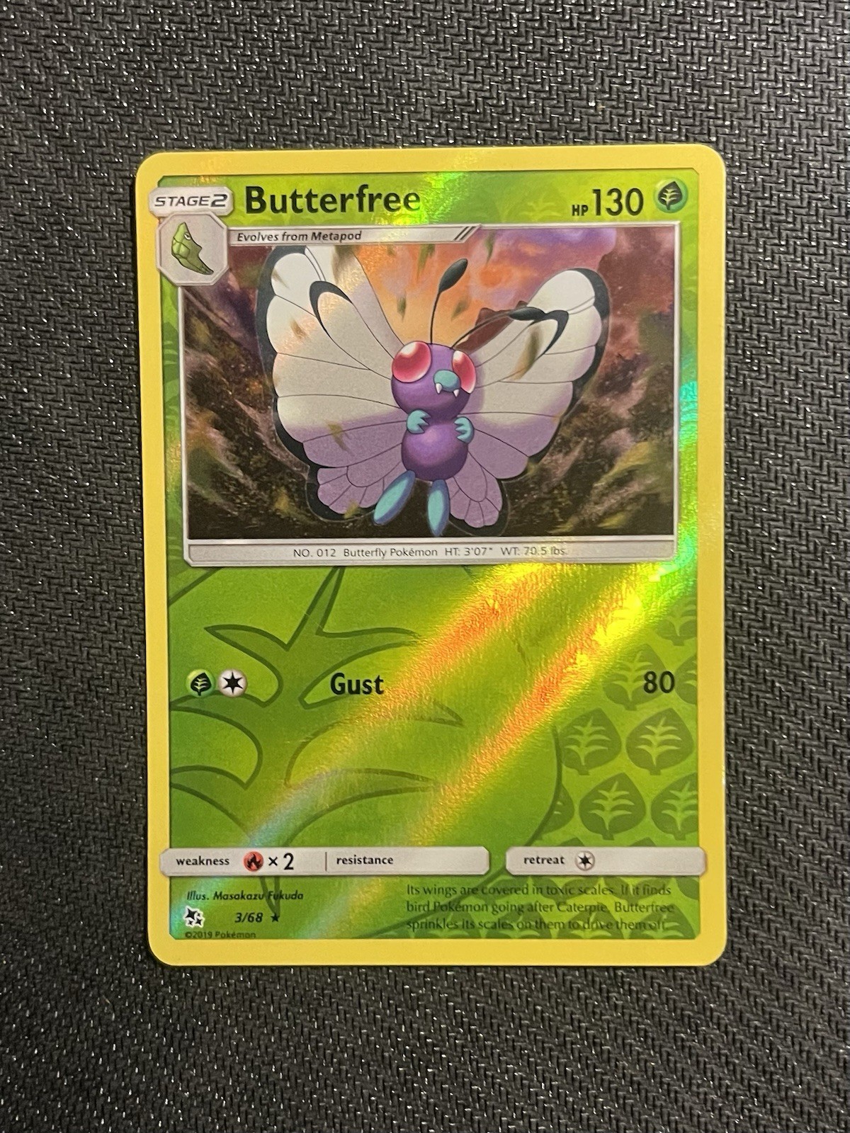 Pokemon Butterfree 3/68 Reverse Holo Rare Hidden Fates Near Mint