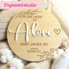 One more to adore baby announcement  3D  New Baby  Baby Reveal  Announcement