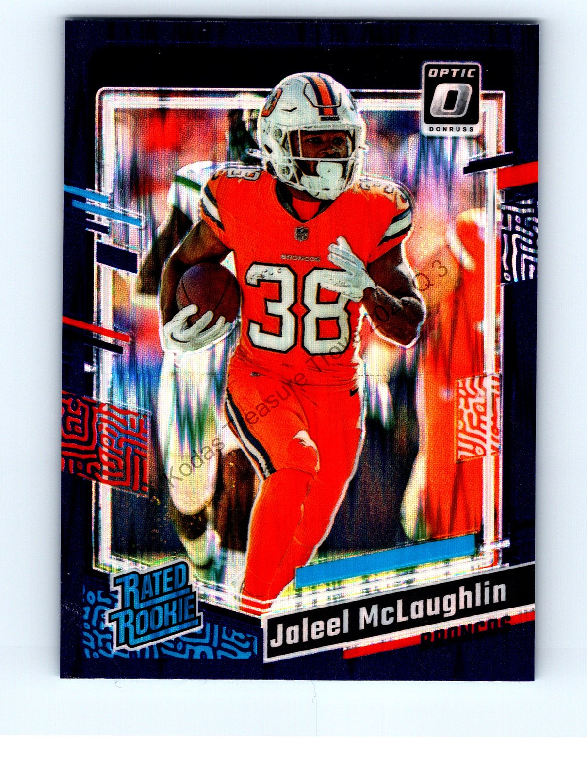Jaleel McLaughlin #232 RC Denver Broncos 2023 Donruss Optic Purple Shock Exc