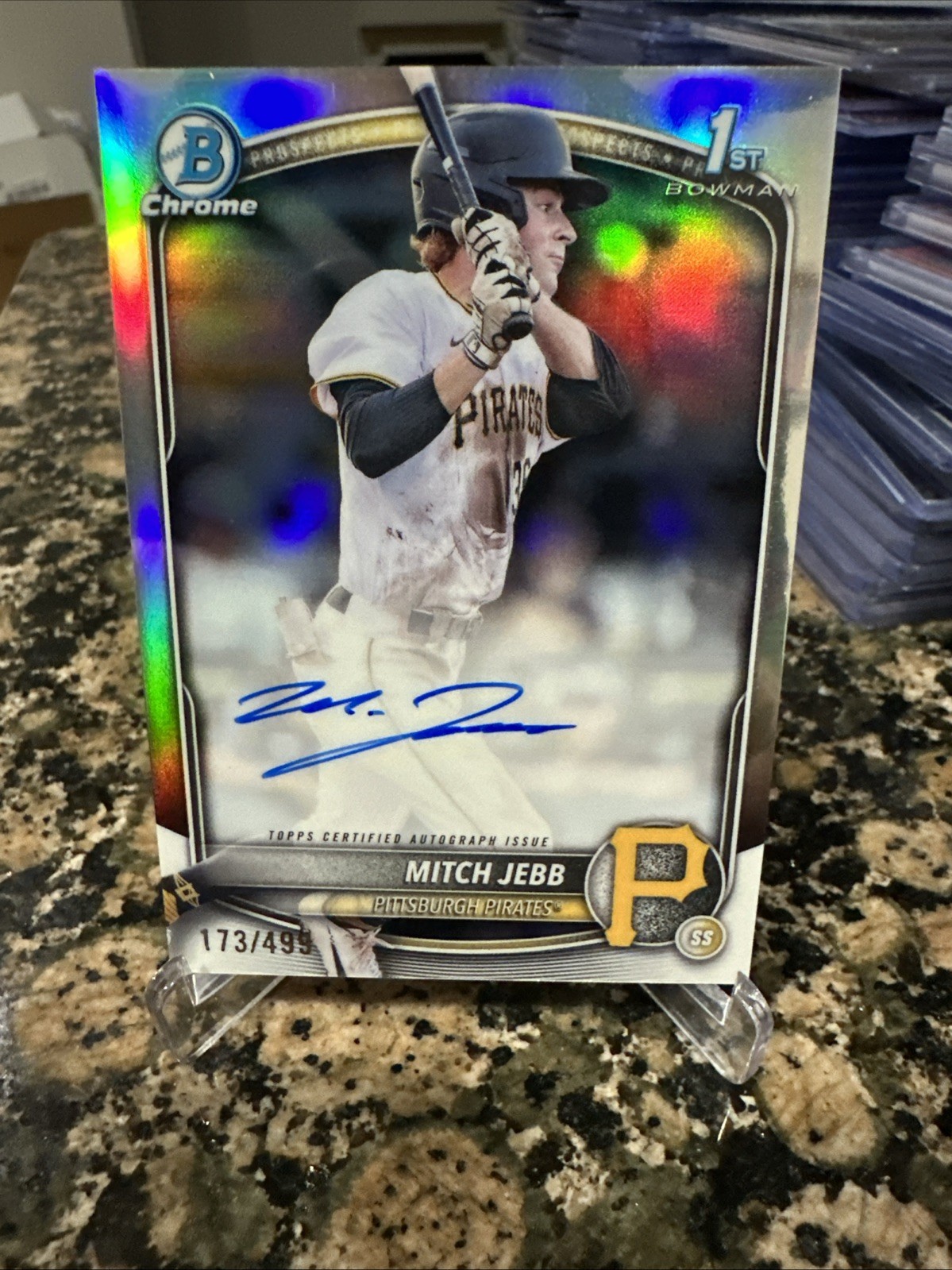 2025 Mitch Jebb 1st Bowman Chrome 1st Refractor Auto 173/499 Pirates