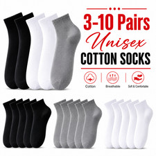 Mens Womens Trainer Liner Ankle Socks Invisible Cotton Low Cut Sports Socks lot~