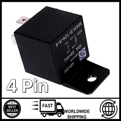 AFTER MARKET PART 24V Relay 4 PIN Automotive 20A Open Contact with detachable bracket