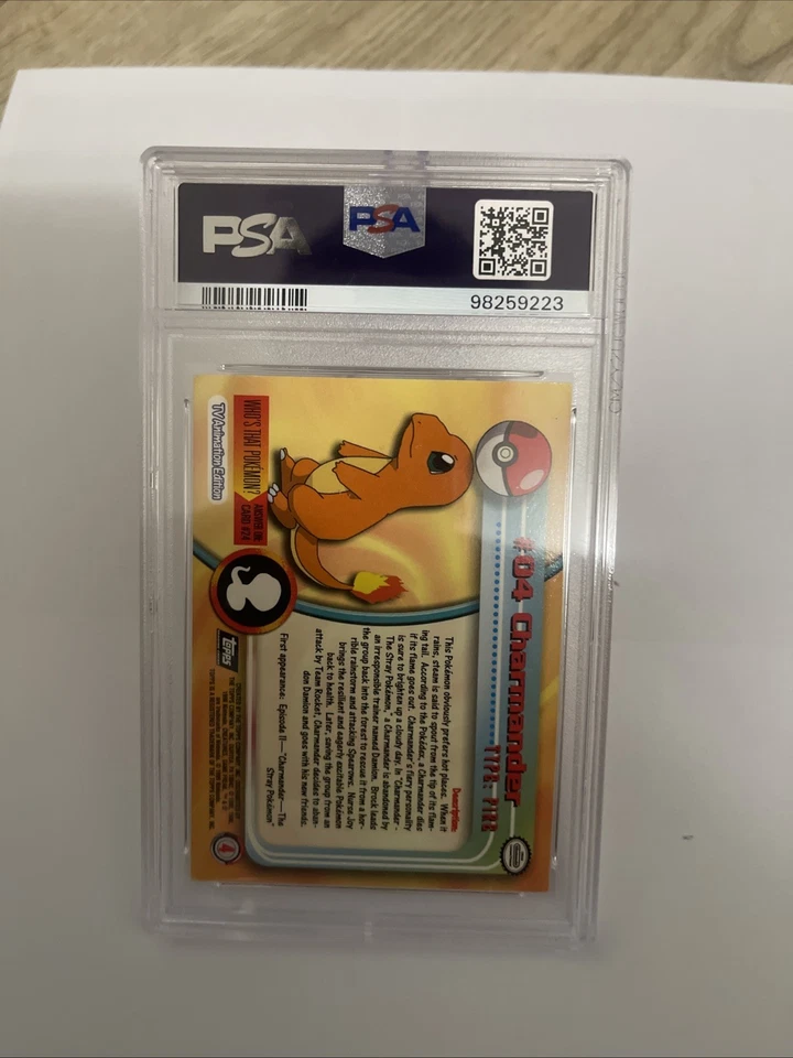 1999 Topps Pokemon TV Card #4 Charmander PSA 6 Vintage Rare Starter - Image 3 of 3
