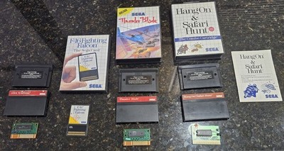 Hang On & Safari Hunt F-16 Fighting Falcon Thunder Blade Alien Syndrome Game Lot