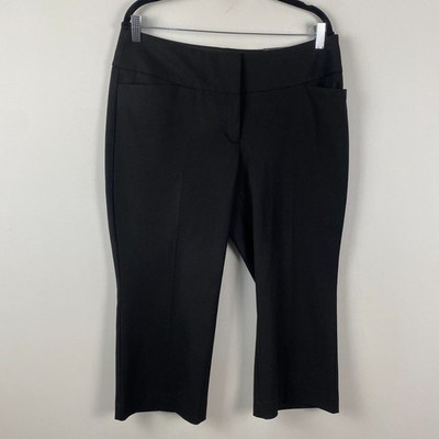 Express Editor Crop Pants Size 12 Black Stretch Low Rise Straight Leg