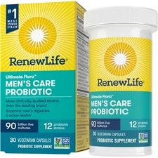 Renew Life Men's Care Probiotic Capsules 30 Count 90 Billion Cfu Digestive He...