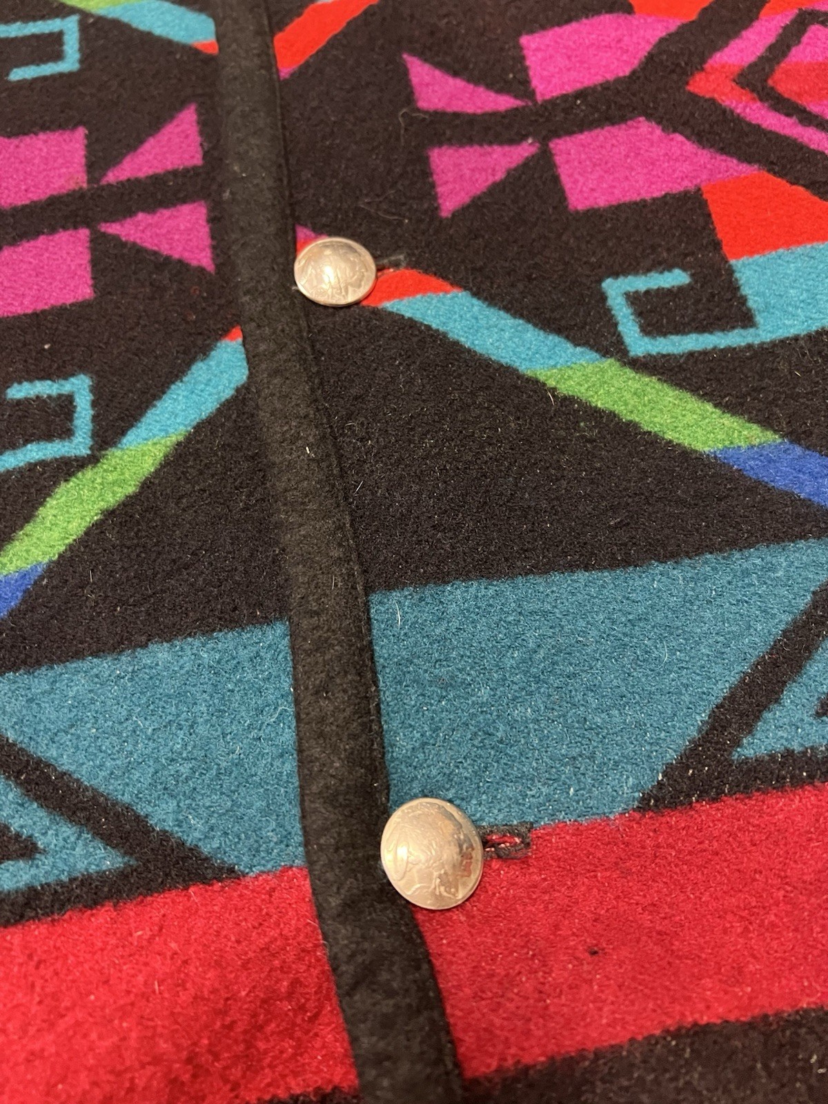 Custom Wool Blanket Jacket Pendleton Buffalo Head… - image 5