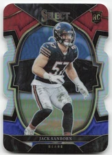 2022 Panini Select #62 Jack Sanborn Red and Blue Prizm Die Cut