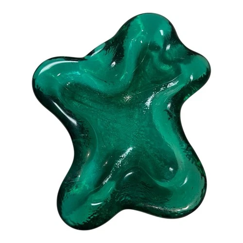 Vtg BLENKO Glass 1959 Ashtray Green 966 Freeform 3637