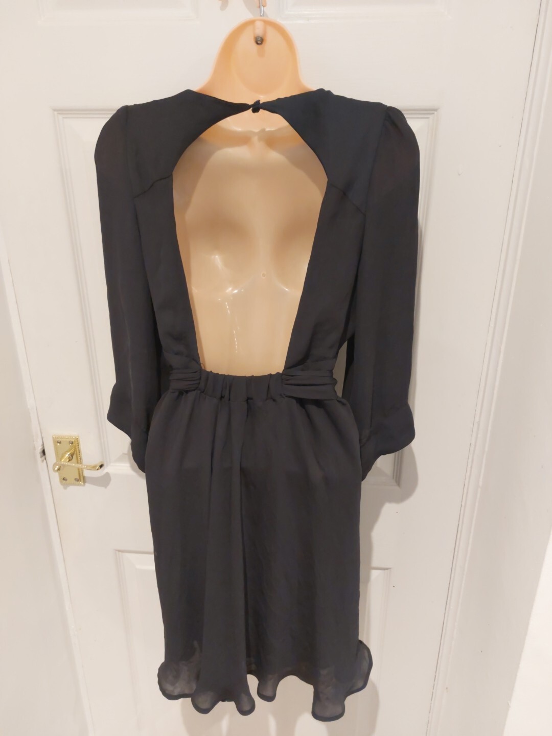 Zara Basic Collection Navy Chiffon Floaty backles… - image 5