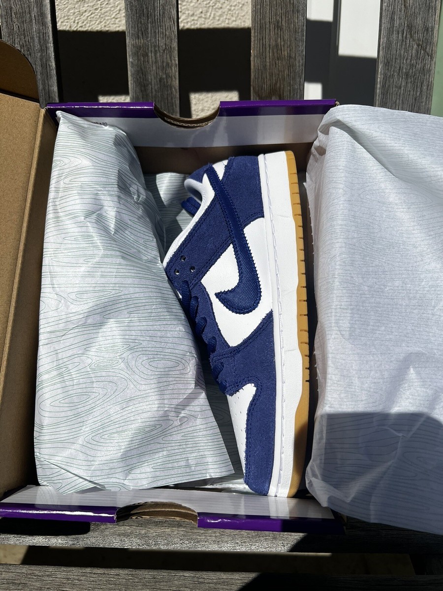 DS Nike Dunk Low SB Los Angeles Dodgers Deep Royal Blue White Gum
