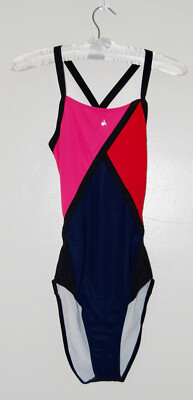 NWT Aqua Sphere Women's Koa Black Pink Aqua X Cell 1-pc Tank Swimsuit sz 8 12 14