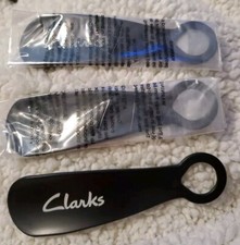 Lot of 3 - Clarks Shoemakers Black plastic shoe horn 5.5"