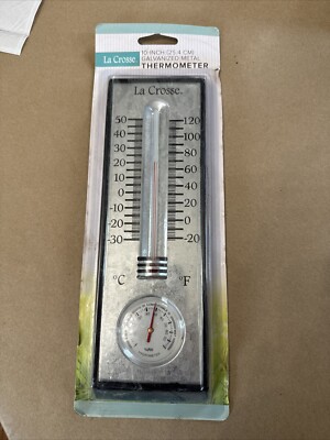 204-1526 La Crosse 10'' Indoor/Outdoor Bimetal Thermometer with Hygrometer