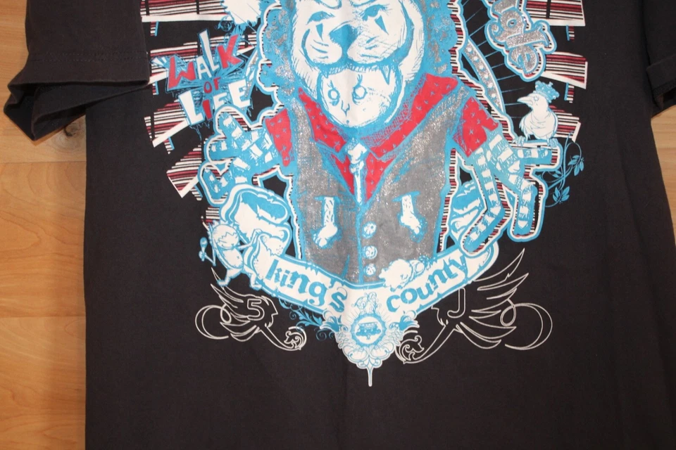 Camiseta 5ive Jungle Para Hombre Manga Corta Talla XL Negra Estampado Gráfico Rap Hip Hop Foto 4 de 4