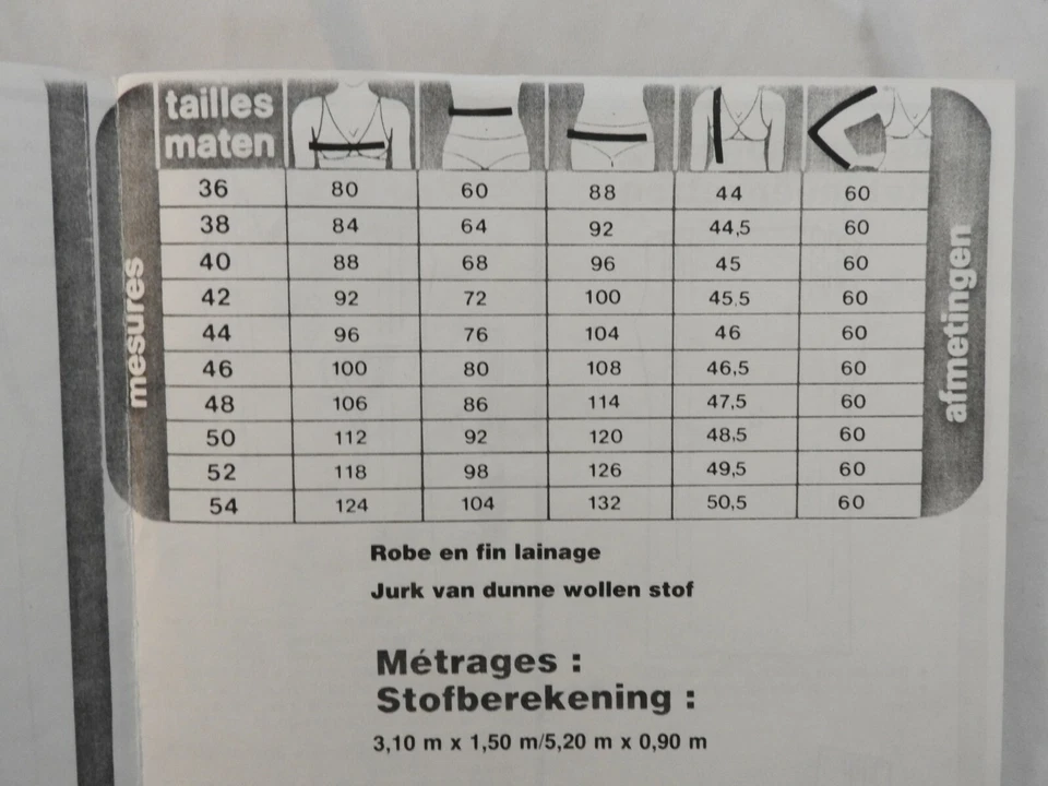 Sewing Pattern 592 wrap style dress Sz EU 40-48 French / Dutch for stretch knits - Image 2 of 2