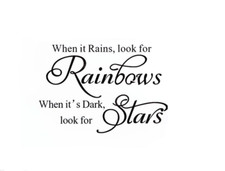 When it rains look for rainbows Wall Quotes Wall Stickers Living Room UK SH77
