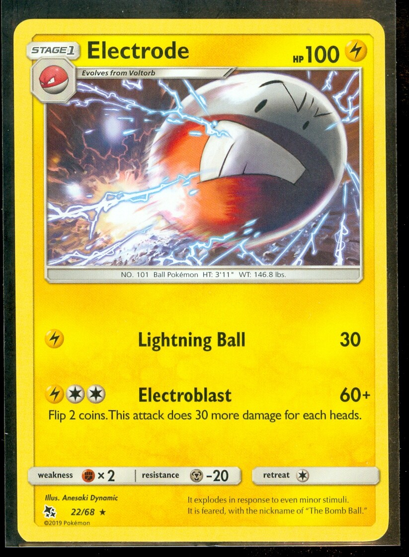 Pokemon ELECTRODE 22/68 Hidden Fates RARE - - MINT