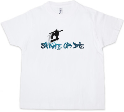 SKATE OR DIE Kinder Jungen T-Shirt Skateboard Skater Kickflip Halfpipe Acid Game