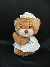 Vtg 1985 FISHER PRICE Teddy Beddy Bear Stuffed TEDDYBEAR Plush Toy Pastel Stripe