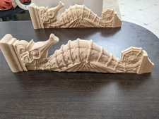 Large Seahorse Corbel Nautical style Wood Shelf Bracket, fireplace surround 20"