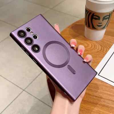 Luxury Galaxy S24 S23 Armor Shockproof Case MagSafe Wireless Charging Cover Case
