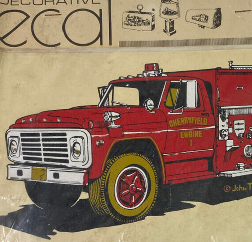 Cherryfield Fire Department Engine 1 Maine Decorative Decal 1976 12"x6"