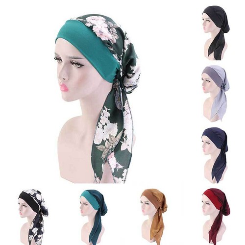 Frauen Krebs Kopftuch Chemo Haarausfall Hut Turban Vorgebundene Kopfbedeckung☆ - Bild 9 von 63