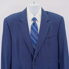 Jos A Bank Wool Blue Basketweave 2 Button Blazer 42L / Slim 44L