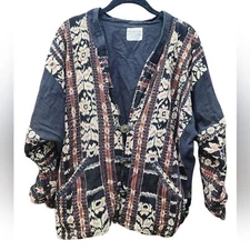 Geometric, tribal print jacket, 100% cotton