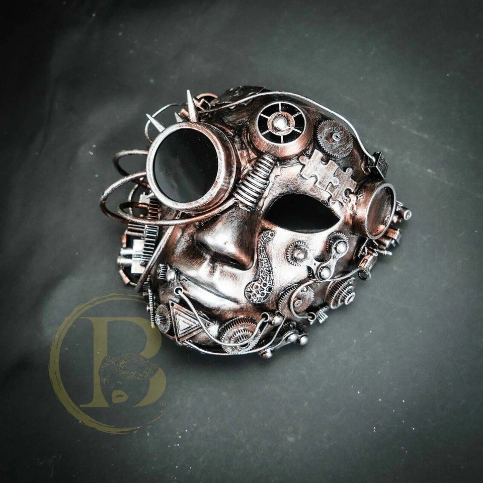 Steampunk Terminator Masquerade Mask Mad Max Cosplay Halloween Costume Party - Image 2 of 4