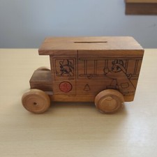 Toystalgia Inc Vintage Wooden Bank Fire Truck 1979 Made in the USA